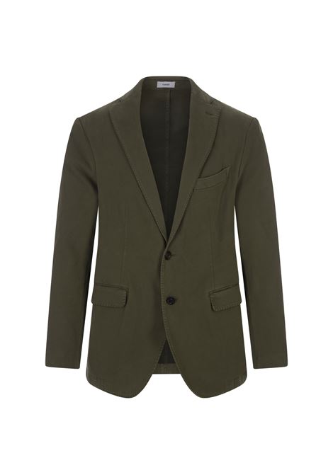 Green Stretch Cotton Single-Breasted Blazer BOGLIOLI | N1202Q-FA04220562