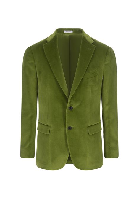 Green Velvet Single-Breasted Jacket BOGLIOLI | Y1202A-FA00330540