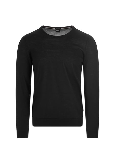 Slim Fit Sweater In Black Virgin Wool BOSS | 50468239001