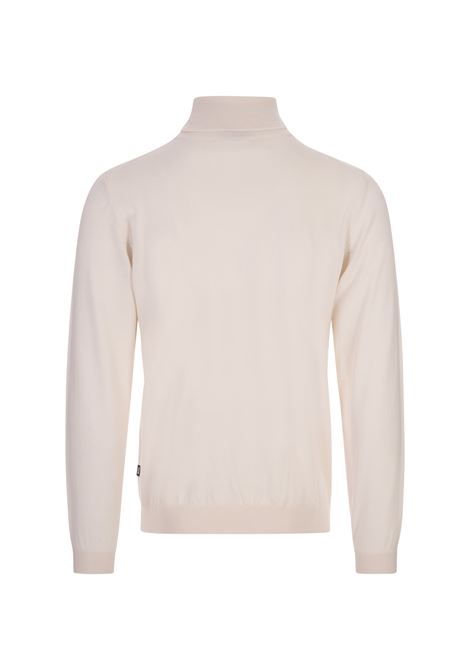 Slim Fit Turtleneck Sweater In White Virgin Wool BOSS | 50468262131