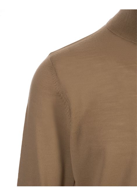 Slim Fit Turtleneck Sweater In Beige Virgin Wool BOSS | 50468262260
