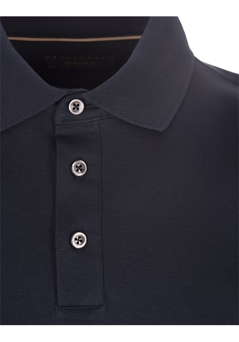Navy Blue Jersey Short-Sleeved Polo Shirt BOSS | 50494980404