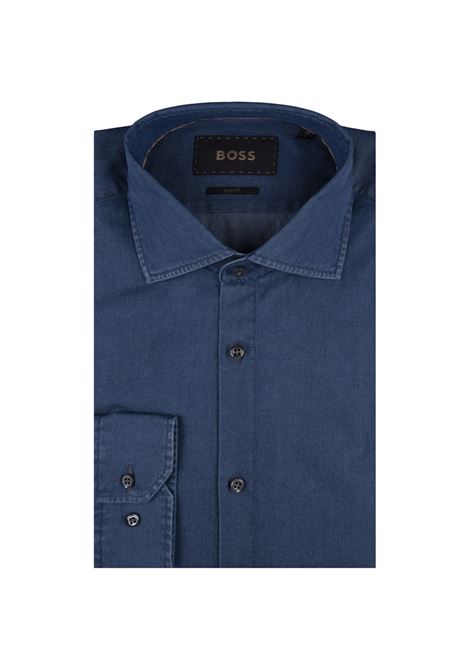 Blue Cotton Denim Slim Fit Shirt BOSS | 50496932460