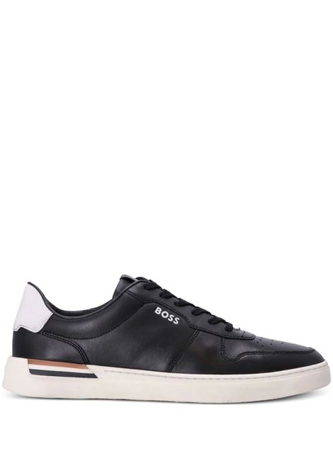 Black Lace-Up Sneakers With Preformed Sole and Branded Leather Upper BOSS | 50498894001