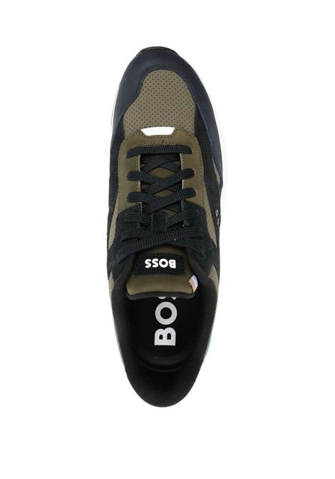 Military Green Sock Sneakers With Contrast Inserts BOSS | 50498901344