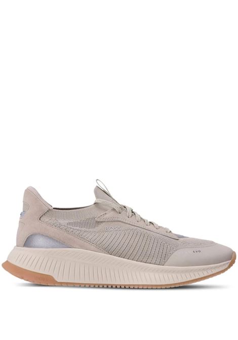 Sock Sneakers With Light Beige Knitted Upper And Fishbone Sole BOSS | 50498904270
