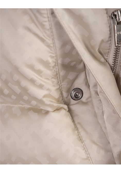 White Water-Repellent Jacket With Hood and Jacquard Monograms BOSS | 50499813131