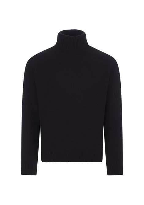 All-Gender Relaxed Fit Sweater In Black Virgin Wool BOSS | 50500674001