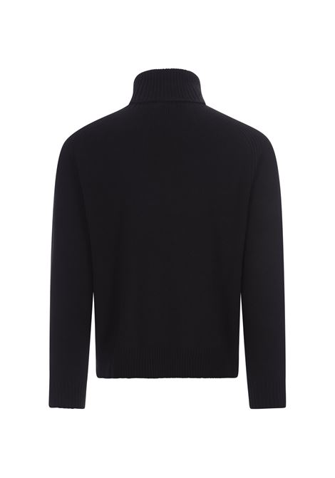 All-Gender Relaxed Fit Sweater In Black Virgin Wool BOSS | 50500674001