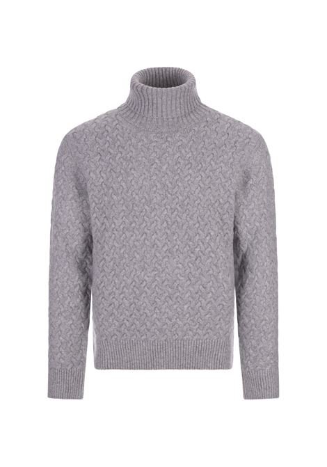 Grey Textured Turtleneck Sweater BOSS | 50500693041