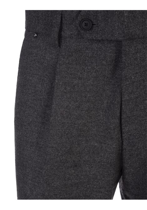 Stretch Wool Blend Tapered Trousers In Anthracite BOSS | 50502548021