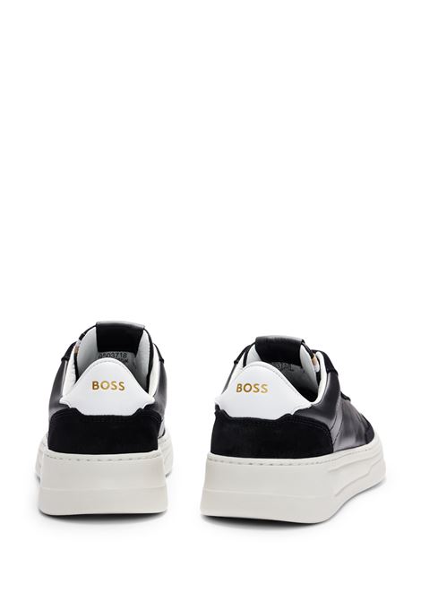Black Leather and Suede Low-Top Sneakers BOSS | 50503718005
