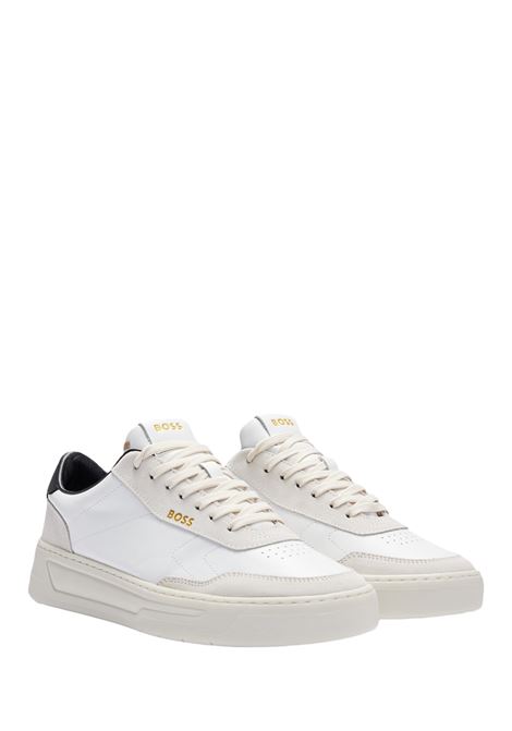 White Leather and Suede Low-Top Sneakers BOSS | 50503718101