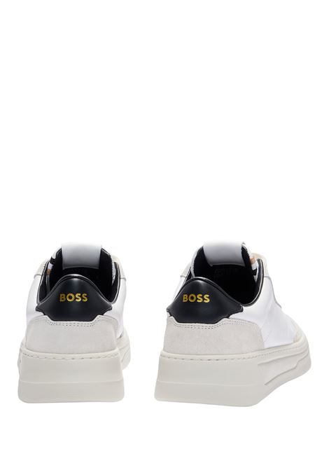 White Leather and Suede Low-Top Sneakers BOSS | 50503718101