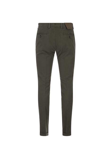 Dark Green Stretch Cotton Slim Fit Trousers BSETTECENTO | MH700-6029AI65