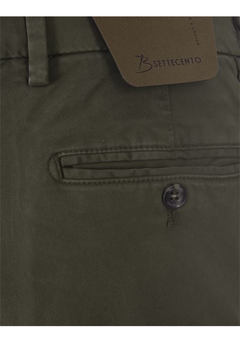 Pantaloni Slim Fit In Cotone Stretch Verde Scuro BSETTECENTO | MH700-6029AI65