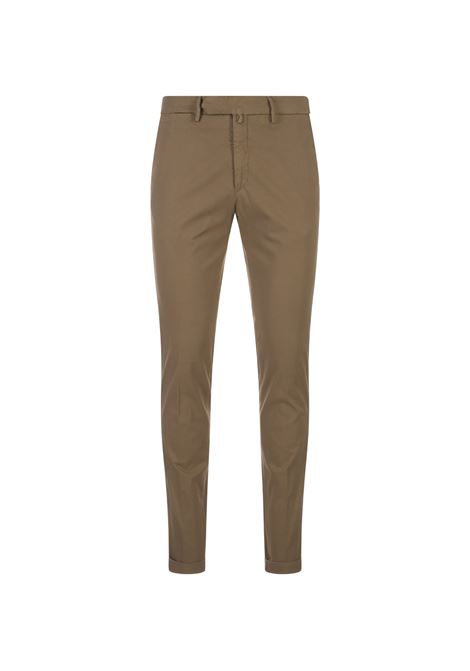 Light Brown Stretch Cotton Slim Fit Trousers BSETTECENTO | MH700-6029AI73