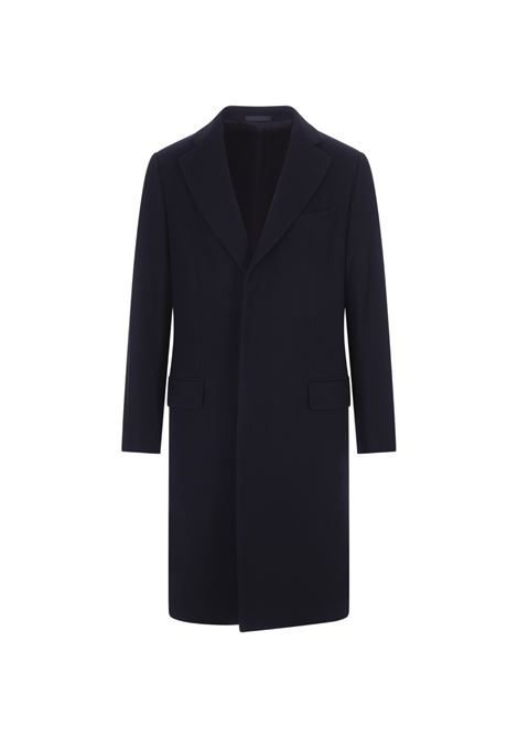 Dark Blue Wool Long Coat CARUSO | LN500-5067740110