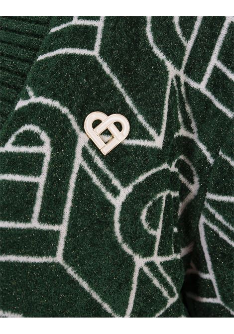 Heart Monogram Cardigan In Green CASABLANCA | WF23-KW-55001