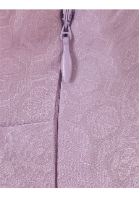 Pink Monogram Silk Crop Top With Fringes CASABLANCA | WF23-TP-01005