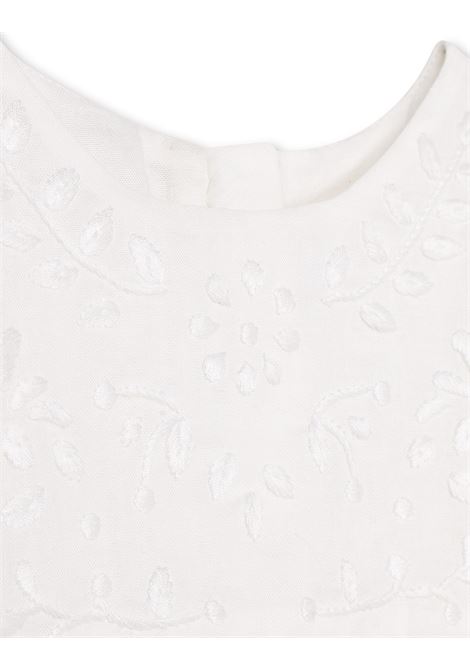 White Dress With Floral Embroidery Chloé Kids | C02353117