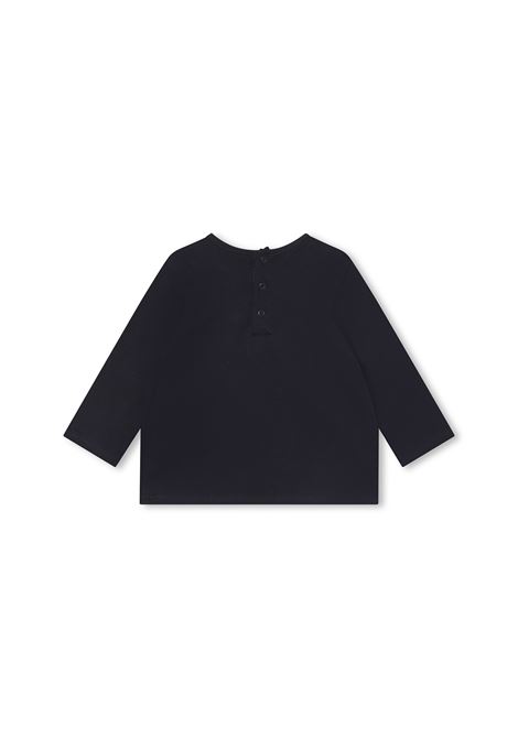 Navy Blue T-Shirt With Embroidered Logo Chloé Kids | C05450859