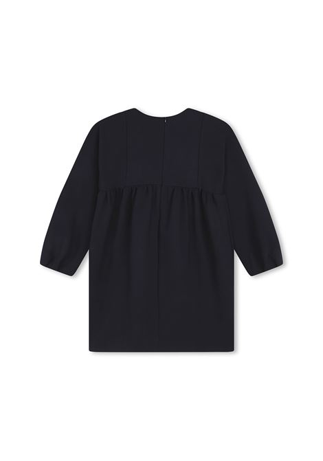 Navy Blue Dress With Floral Embroidery Chloé Kids | C12928859