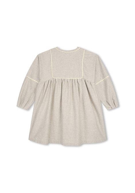 Grey Dress With Contrasting Floral Embroidery Chloé Kids | C12934C10
