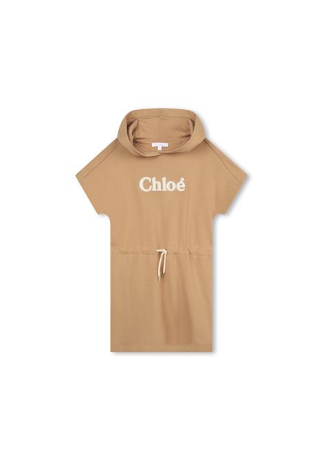 Stone Maxi Sweatshirt Dress With Logo Chloé Kids | C12940231