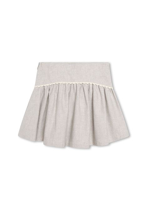 Grey Skirt With Contrasting Floral Embroidery Chloé Kids | C13289C10