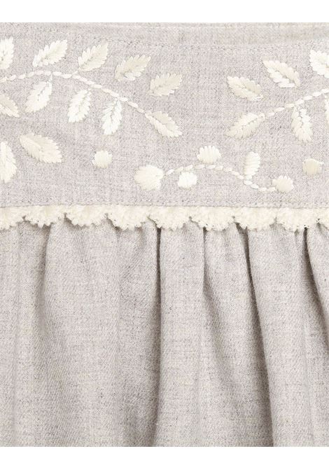 Grey Skirt With Contrasting Floral Embroidery Chloé Kids | C13289C10