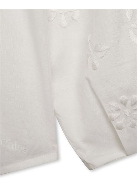 White Shirt With Ruffles and Embroidery Chloé Kids | C15E16117
