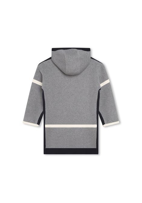 Hooded Coat In Grey And Navy Blue Chloé Kids | C16444A38