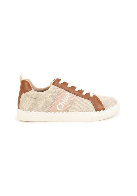 Lauren Sneakers In Leather and Canvas  Chloé Kids | C19186P03