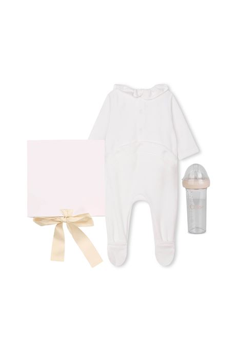 Gift Set With White Playsuit and Pink Baby Bottle Chloé Kids | C9K234117