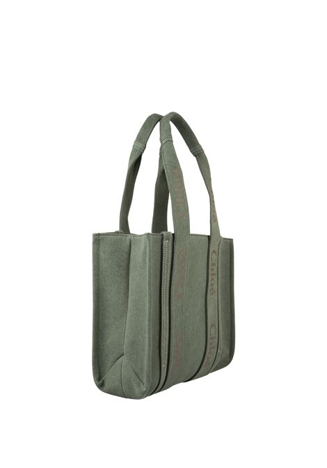 Green Woody Medium Shopping Bag With Shoulder Strap Chloé | C23AS383L123E8