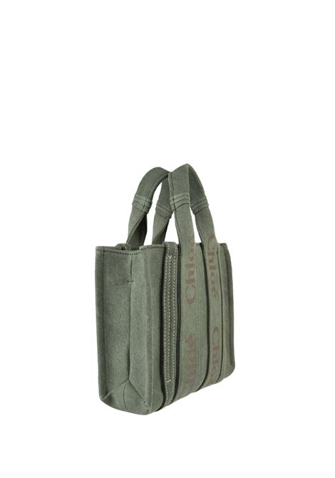 Green Woody Small Shopping Bag With Shoulder Strap Chloé | C23AS397L123E8