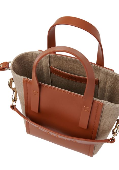 Natural Linen and Caramel Leather Sense Bag Chloé | C23AS425L16247