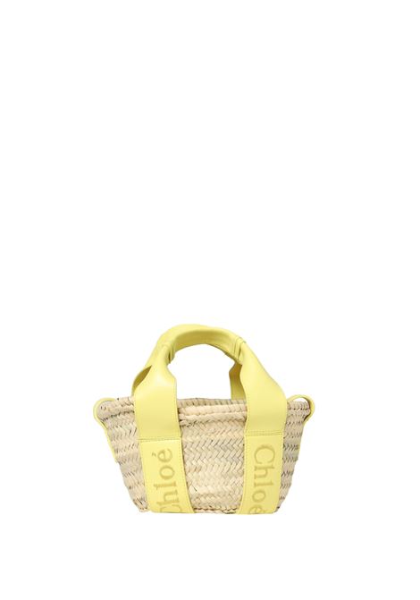Sense Small Tote Bag In Nat Raffia and Yellow Leather Chloé | C23SS304J66703