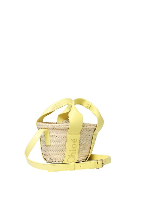 Sense Small Tote Bag In Nat Raffia and Yellow Leather Chloé | C23SS304J66703
