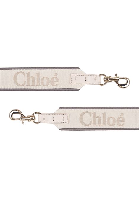 White Linen Bag Strap With Logo Chloé | C23UK989K32084