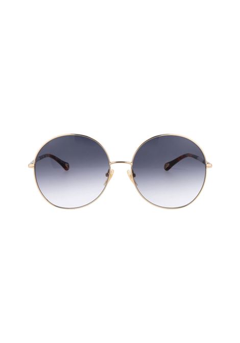 Round Gold Sunglasses With Grey Gradient Lenses Chloé | CH0112S001