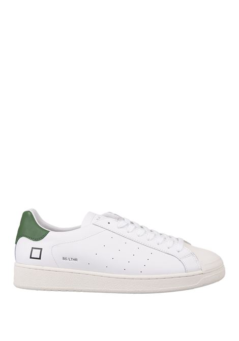 White and Grey Leather Base Sneakers D.A.T.E. | M391-BA-LEWG