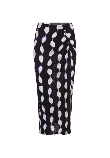 Cybele Skirt in Huge Shibori Dot Black DIANE VON FURSTENBERG | DVFKM2R005SBDLB
