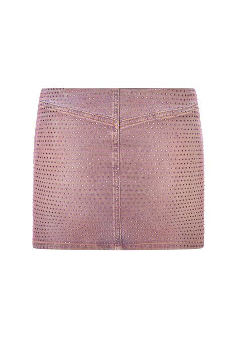 Vintage Pink Denim Mini Skirt With Rhinestones DIESEL | A12491-09I2201