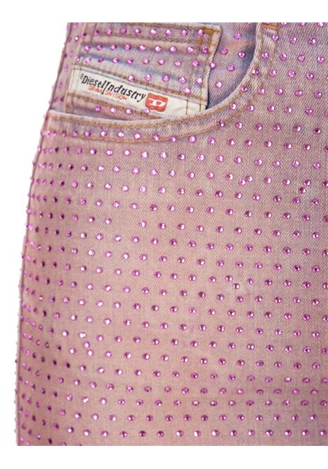 Vintage Pink Denim Mini Skirt With Rhinestones DIESEL | A12491-09I2201