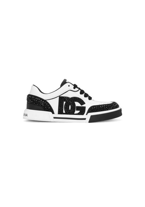 Sneakers DG Bianche e Nere Con Strass DOLCE & GABBANA KIDS | D11230-AP75589697