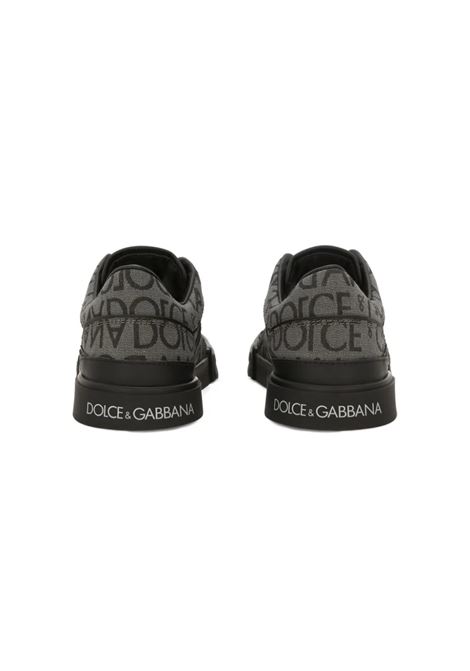 Grey New Roma Sneakers In Calf Leather DOLCE & GABBANA KIDS | DA5090-AM9248B969