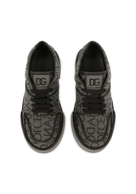 Grey New Roma Sneakers In Calf Leather DOLCE & GABBANA KIDS | DA5090-AM9248B969