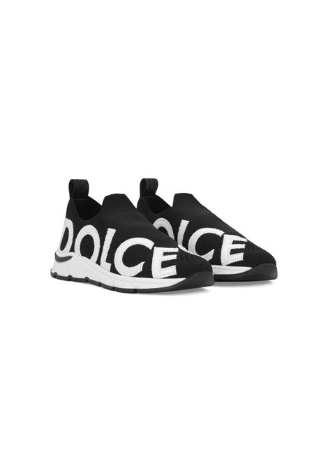 Black Socks Sneakers With Logo DOLCE & GABBANA KIDS | DA5188-AK3388B939